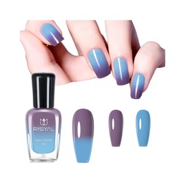 8ml Color Changing Gel Nail Polish, Glitter Gel Polish Temperature Colors Change Gradient Chameleon Holographic Soak Off Nail Art Design for DIY Nail Art Manicure Salon Gifts for Women Girls (W07)