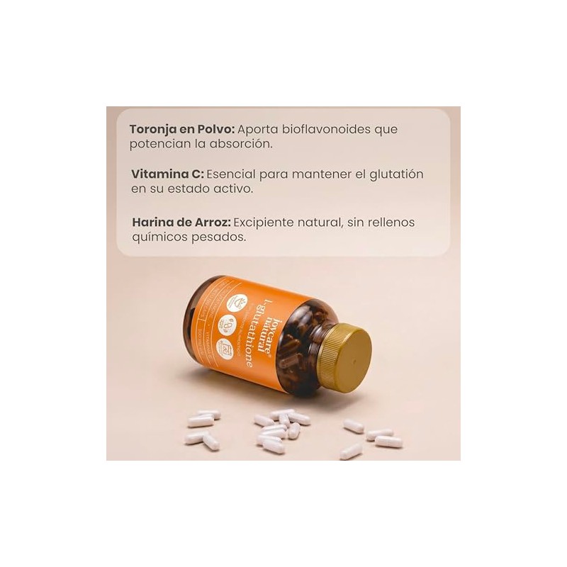 L-Glutathione Suplemento Alimenticio de Joycare Juliana, 120 Cápsulas con Vitamina