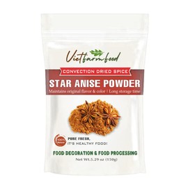 STAR ANISE POWDER 5.29 Oz (150g) VIETFARMFOOD: Natural pure, convection dried seasoning made from real vegetables - perfect for adding flavor to any meal, from cooking, baking, salads, soups, sauces