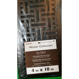 Accord Select Wicker 4" x 10" Steel Floor Register in Oil Rubbed Bronze