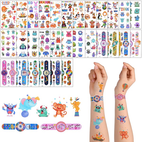 ACWOO Temporary Tattoo for Kids, 30 Sheets Watch & Little