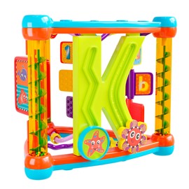 Lollipop Interactive Toddler Activity Triangle - Montessori Toys for Toddlers - Activity Cube for Play and Learning Educational Busy Cube with Shapes, Colors, and Spinners