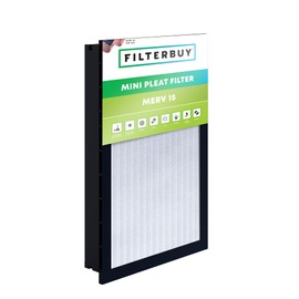 Filterbuy 16x25x4 Mini Pleat Air Filter MERV 15 HVAC Replacement with Header (1-Pack)