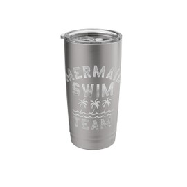 Trendy Mermaid Swim Team Palm Tree Logo Stainless Steel Insulated Tumbler