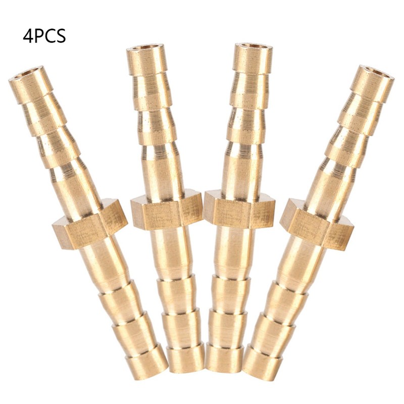 4 Pieces 4-4 mm Brass Fitting Hose Barb Splicer Mender