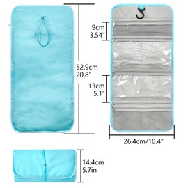 Musiin Guitar Accessory Organizer Bag, Foldable Easy Access Pockets Case, Picks, Strap, Capo, Strings Holder Storage (Blue)