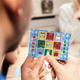 Christmas Bingo Party Game for Kids Adults - Premium Quality Xmas Bingo Calling Cards Pre-Cut for up to 40 Games - Stocking Filler, Party Favour Supplies, Family Christmas Activity