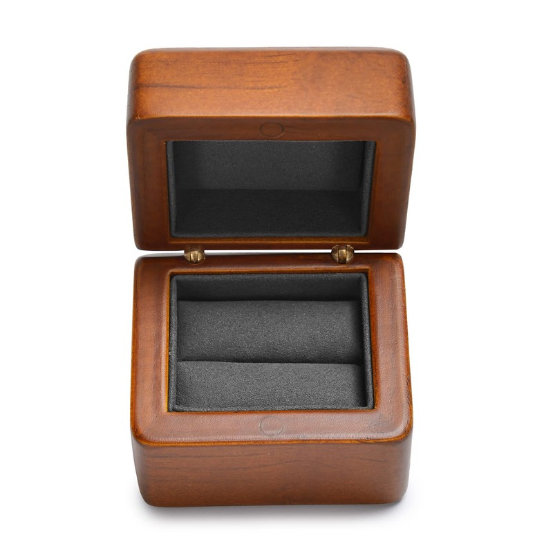 Oirlv Wooden Ring Box Vintage Ring Box for Engagement Anniversary