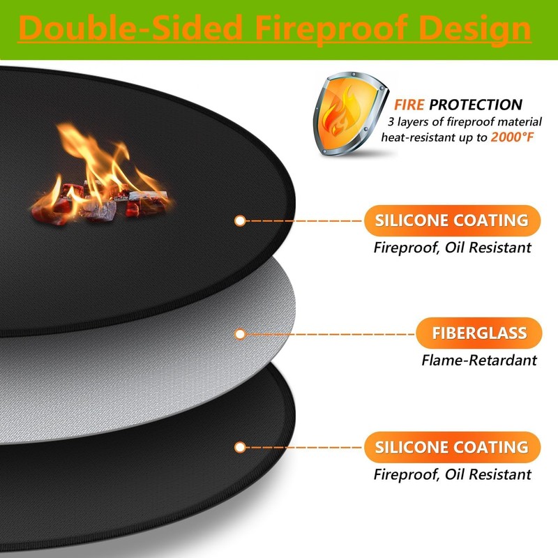 Grill Mats for Outdoor Grill,Fire Pit Mat for Under Fire
