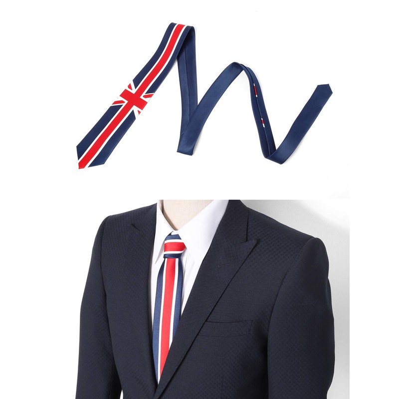 M.H.A.style 9089 Men's Necktie, Union Jack, Patterned Necktie, Casual, a.