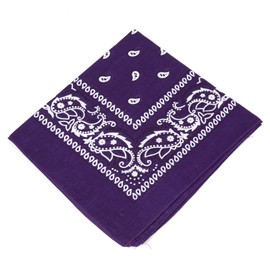 Boolavard 1s, 6s, 9s or 12 Pack Cowboy Bandanas with Original Paisley Pattern (Dark Purple)