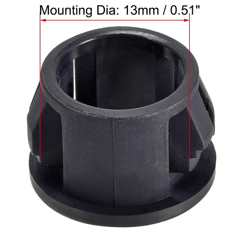 TA-VIGOR 50Pcs 13mm Cable Hose Snap Bushing Grommet Protector, Black