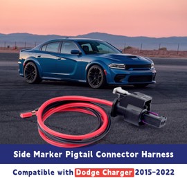 Side Marker Pigtail Connector Harness Compatible with Dodge Charger 2015 2016 2017 2018 2019 2020 2021 2022, Side Marker Tail Light Connection Cable 1 PCS