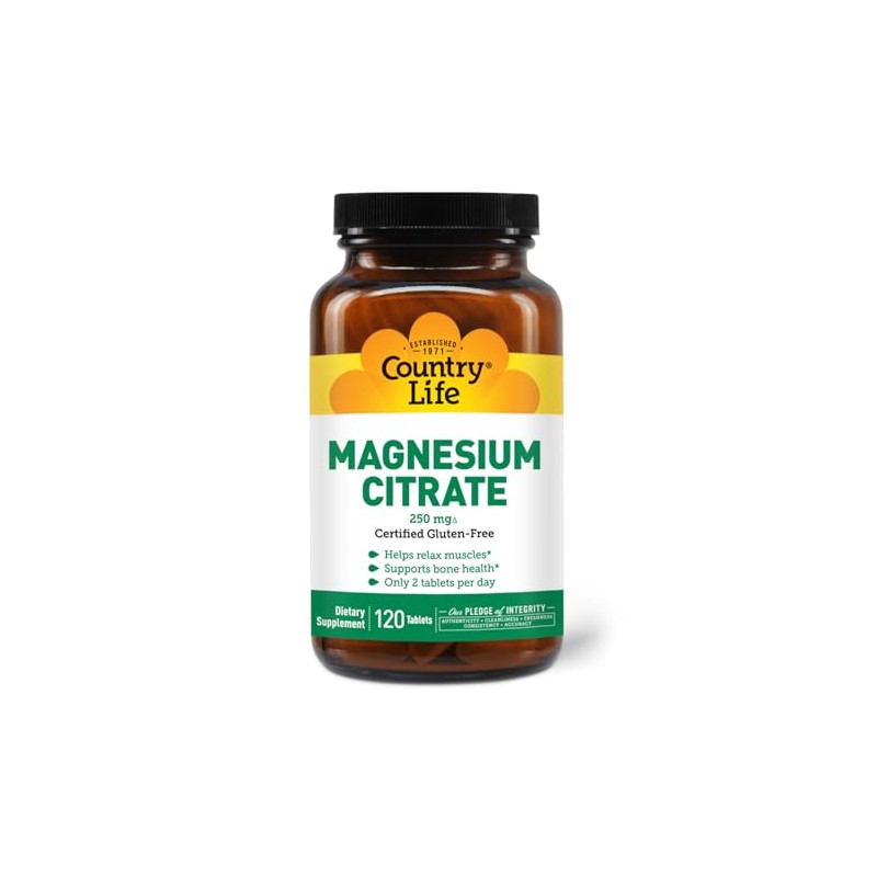 Magnesium Citrate, 120 Tabs by Country Life