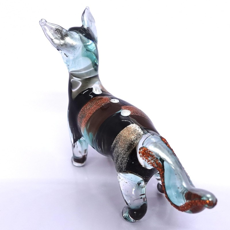 Sansukjai Fox Tiny Miniature Hand Blown Glass Art Figurines Animals