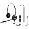 VoiceJoy QD(Quick Disconnect) Binaural Headset with Microphone RJ9 Plug for