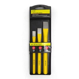 3-Pieces All Purpose Cold Chisel Set, Industrial Grade Steel Hand Tools for Carpentry Metalwork Woodwork & Masonry