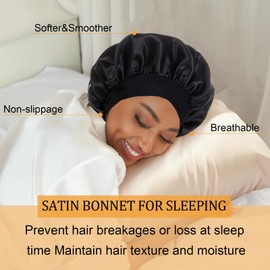 Silk Bonnet for Women Hair Bonnet for Sleeping Satin Sleep Cap for Black Women Curly Hair Braids