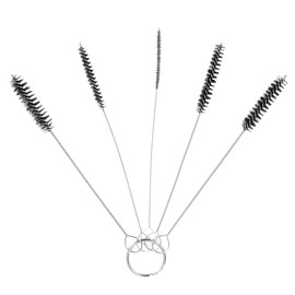 PATIKIL 9.8" Straw Cleaner Brush Set, 5 Different Dia Nylon Pipe Cleaning Brush, Black