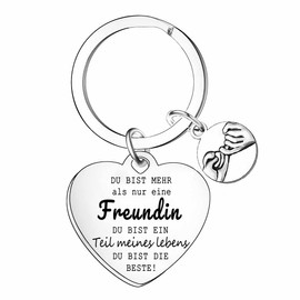 Nfyxcaz Friend Keyring Friendship Gifts for Women Bff Bestie Long Distance Friendship Keyring Gifts for Birthday Graduation Christmas, silver