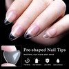 AddFavor Short Almond Gel Nail Tips, 240pcs Acrylic Nail Tips