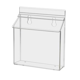 Marketing Holders 6"W x 4 1/2"H Outdoor Realtor Brochure Tri Fold Pamphlet Display Lid Printed Material Menus Maps Guides Clear Acrylic