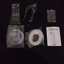 Hitish Corner Floor Lamp RGB LED Corner Lamp with App and Remote Control Sync Music US