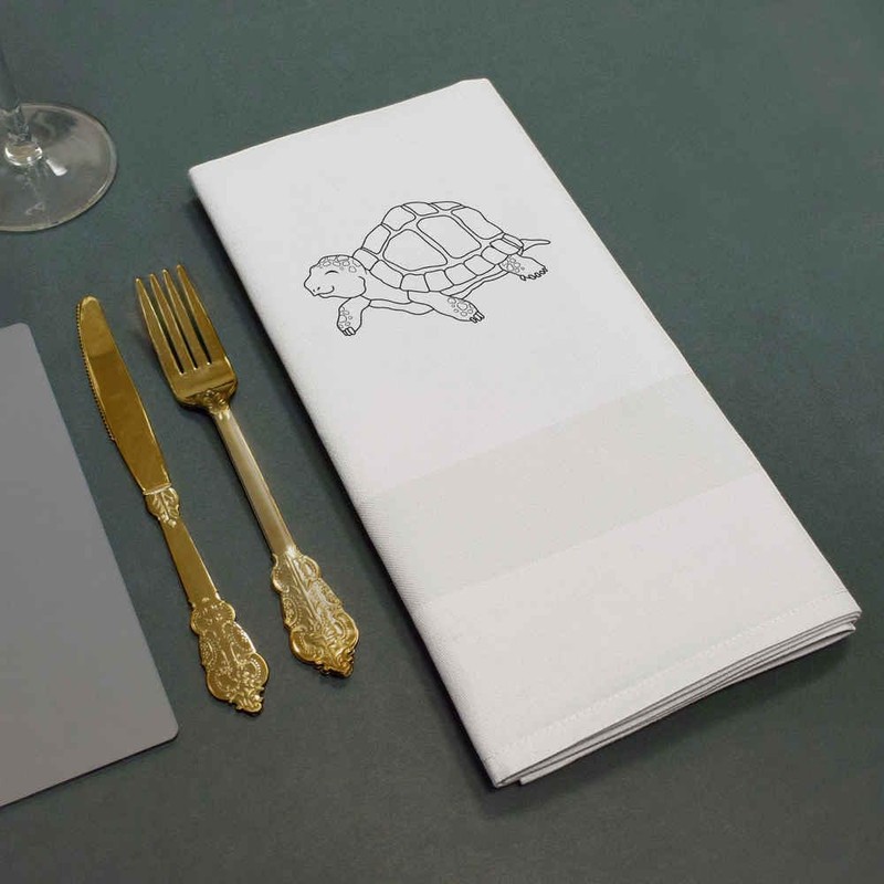 'Happy Tortoise' Cotton Napkin/Dinner Cloth (NK00041604)
