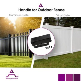 ADVANTAGE INDUSTRIES Nylon Gate Handle | Best Grip/Extra Knuckle Room | Left & Right Reversible | Sturdy Design w/Easy Alignment | Heavy Duty Outdoor Gate Pull | Aluminum & Vinyl/PVC 1Pack - Black