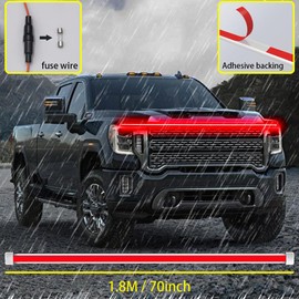 Car Hood Light Strip,Dynamic Car LED Strip Light,70 Inches Car LED Strip Light,Exterior Flexible Daytime Running Light Strip for Cars,Truck,SUV(Red)