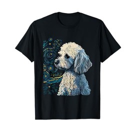Maltipoo Starry Night Van Gogh Maltipoo Mom Dad Owner T-Shirt