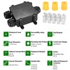 IP68 Waterproof Junction Box, 3-Way External Cable Glands Wire Connectors