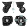 Ech.Apr 2Pcs Luggage Wheels Replacement, Rubber Luggage Swivel Caster, 360
