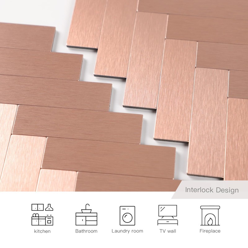 Miscasa Herringbone Peel and Stick Backsplash Wall Tile, Self Adhesive