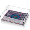 LOYIM Acrylic Serving Tray with Handle Needlepoint Clear Decorative Tray