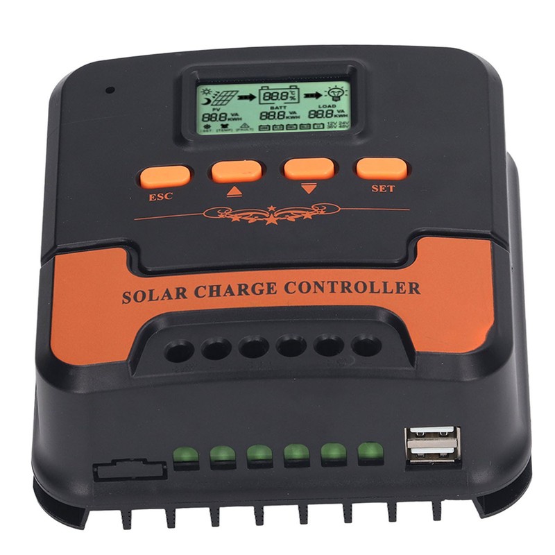 Solar Charge Controller 12V 24V MPPT LCD Display 5V 3A