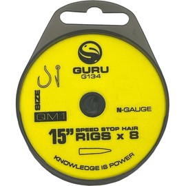 Guru QM1 15" Speed Stop Hair Rigs Barbless (Size 16 6lb)