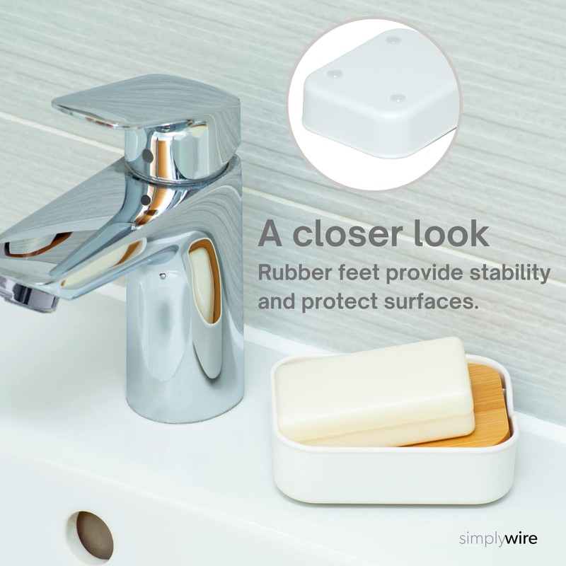 simplywire – Pack of 2 – Plastic Soap Dishes with