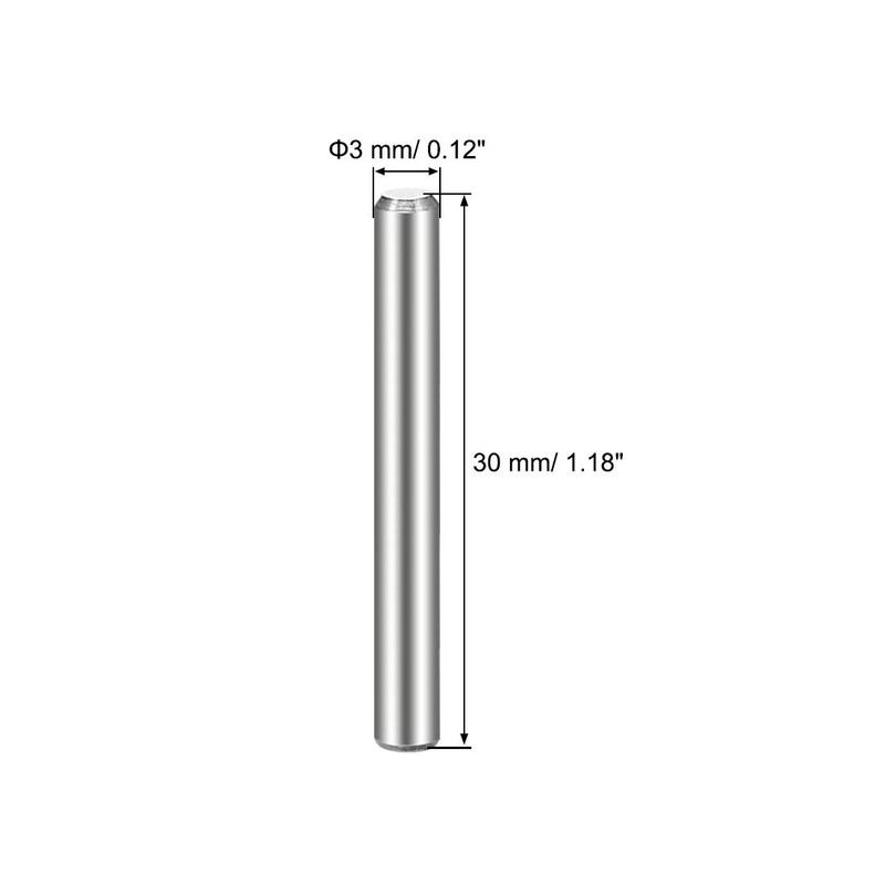 sourcing map Pack of 25 Cylinder Pins 3 x 30
