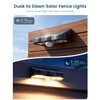 nibuuecer Solar Fence Lights Outdoor with Motion Sensor, 2 Pack