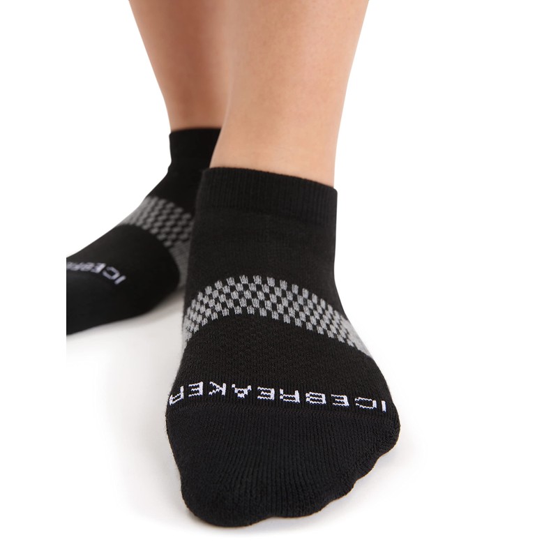 Icebreaker - W Multisport Light Micro - BLACK/SNOW/METRO HTHR
