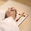 St Benedict Crucifix Red,Crucifix Wall Cross For Catholic Decor,Medalla De
