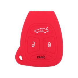 SEGADEN Silicone Cover Protector Case Holder Skin Jacket Compatible with DODGE JEEP CHRYSLER MITSUBISHI 4 Button Remote Key Fob CV9752 Red