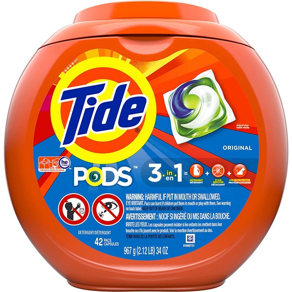Tide Pods Liquid Laundry Detergent Pacs, Original Scent, 42 Count