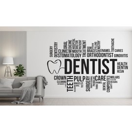 Dental Care Wall Decal Teeth Wall Decal Teeth Wall Sticker Dental Wall Decal Dental Wall Art Window Wall Sticker Dentist Office Decor 344RS (Pink, 44x75)