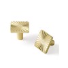 SORWDUERM 5 Pack Gold Cabinet Knobs Square Brushed Brass Drawer