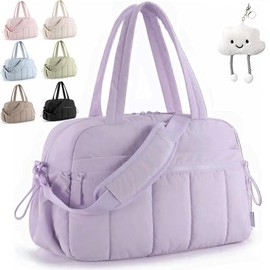 Bolsa Deportiva Impermeable con Compartimento para Ropa Mojada | 24L Grande para Gimnasio, Viaje, Yoga, Natación | Unisex (Hombre y Mujer) (A-Morado)