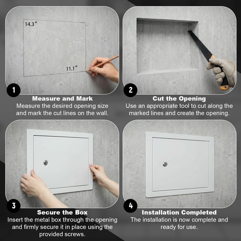 Zonon In-Wall Safe with Key Lock, Small In-Wall Hidden Safe