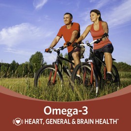 Omega-3 Fish Oil 1000 mg, 60 Softgels – Supports Heart & Brain Health, Natural Lemon Flavor, Gluten-Free (Pack of 1)