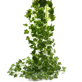 Beebel Ivy Garland 85Ft 12 Strands Artificial Fake Ivy Leaves Greenery Leaves Hanging Vines Plant Leave Garland Home Garden Poison Vine Costume